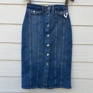 Gap NEW WITH TAGS seamed pencil skirt Denim Button-Front Skirt sz 27